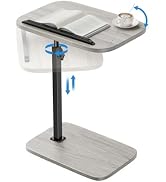 HUANUO TV Tray Table,Adjustable Height TV Tray with 360° Swivel & 90° Tilt, Sturdy Side Table wit...