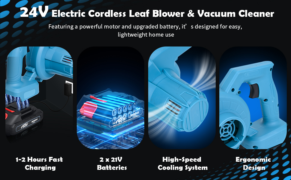 leaf blower cordless with battery and charger, blowers for lawn care, battery leaf blower