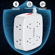 flat plug power strip