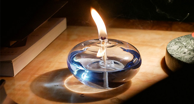 Oval Glass Oil Lamps