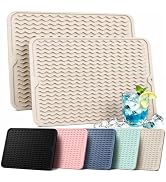 AOTASO 2 Pack Silicone Dish Drying Mat for Kitchen Counter Dining Place Mats Waterproof Shower Ca...