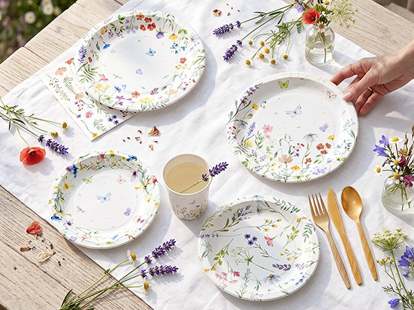 wildflower paper plate
