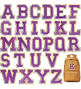 Jongdari Iron on Letters for Clothing, 26 Pcs Chenille Letter Patches Varsity Letter Patches Iron...