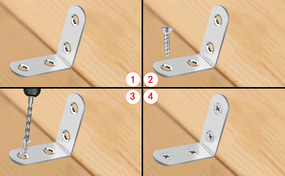 90 Degree Right Angle Bracket with 64 Pcs Screws L Bracket Firmware