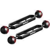 MINIFOCUS 2 Pack of 6" Double Ball Aluminum Extension Arm, 1" Ball Head Connector Underwater CNC ...