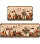 BSFHH Set of 2 Kitchen Rugs - 17"x47"+17"x30" Kitchen Mats for Floor Washable Non Slip Front Door...
