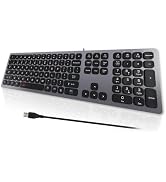 POWZAN Quiet Mac Wired Keyboard, Slim USB Chiclet Style Keyboard for Mac and Windows Compatible w...