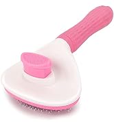 Depets Self Cleaning Slicker Brush, Dog Cat Bunny Pet Grooming Shedding Brush - Easy to Remove Lo...