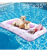 Pawaboo Dog Pool Float, 59 x 35 Inch Inflatable Pet Pool Floats for Small Medium Large Dogs 220 l...