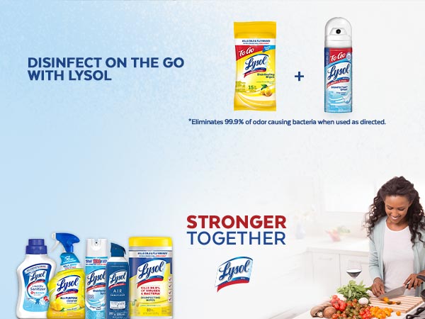 Disinfect on the go with Lysol