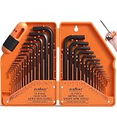 HORUSDY 32-Piece Hex Key Set with Another Torque Handle, Allen Wrench Set Inch/Metric MM(0.7mm-10...