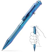 TISUR EDC Pen -Titanium Metal Bolt-Action Pen - Novelty Tactical Pocket Pens with Clip | Glass Br...