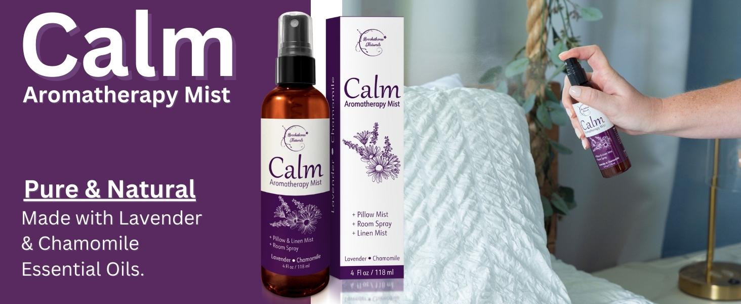 Calm aromatherapy mist being used as a pillow spray.