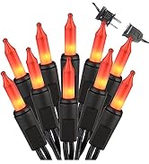 Brizled Orange Halloween Lights, 21.3ft 100-ct Incandescent Halloween String Lights Connectable, ...