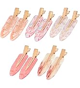 Magicsky 10PCS No Bend Hair Clips for Styling, Acrylic Resin Flat Clip, No Crease Curl Small Pin,...