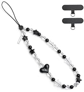 XIXIAOYANE Legant black bow beaded mobile phone charm -Stylish and lovely mobile wrist strap, cut...