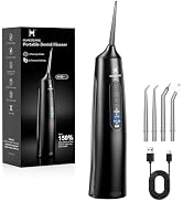 HUACO CARE Cordless Water Flosser - 6 Pressure Settings with 3 Modes, 220ml Compact Ergonomic Des...