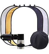 Photography Light Reflector with Clip 5 in 1 Portable 60x90cm/24x35inch Oval Collapsible Multi Di...