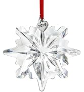 H&D HYALINE & DORA 2026 Crystal Snowflake Ornament Clear Faceted Crystal Snowflake Christmas Orna...