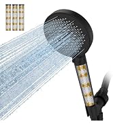 SR SUN RISE NSF Certified Filtered Shower Head 9-Spray Setting with Handheld for Hard Water to Re...