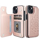 Nvollnoe for iPhone 13 Case with Card Holder Heavy Duty Protective Durable Leather RFID Blocking ...