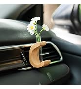 Rislobx Car Vase Vent Clip, Letter C Mini Flower Car Vase Clip Wood Auto Vase Glass Tube Car Vent...