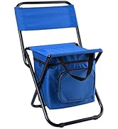 LEADALLWAY Fishing Chair with Cooler Bag Compact Fishing Stool Foldable Camping Chair