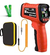 MOONASCEND -58°F to 2732°F Infrared Thermometer Gun,50:1 Laser Thermometer Gun for Oven?BBQ?HVAC,...
