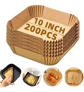 Air Fryer Liners Disposable,200PCS Victoyaw 10 Inch Square Air Fryer Parchment Paper Liners for 8...