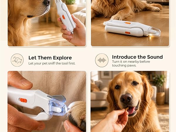 2-in-1 pet nail clipper and grinder trims length and smooths sharp nail edges after clipping