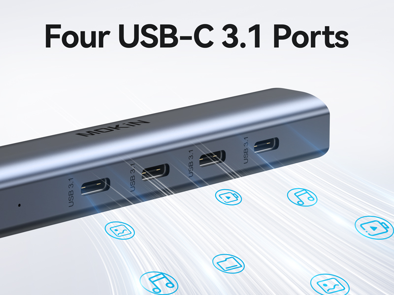 Four 10Gbps USB C 3.1 Ports