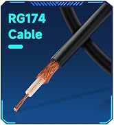 RG174 Coax Coaxial Cable Black 50 Ohm Mini Rg-174 Bare