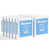 SUNEE 3 Ring Binders 1 Inch 12 Pack, Clear View Binders Bulk Three Ring PVC-Free (Fit 8.5x11 Inch...
