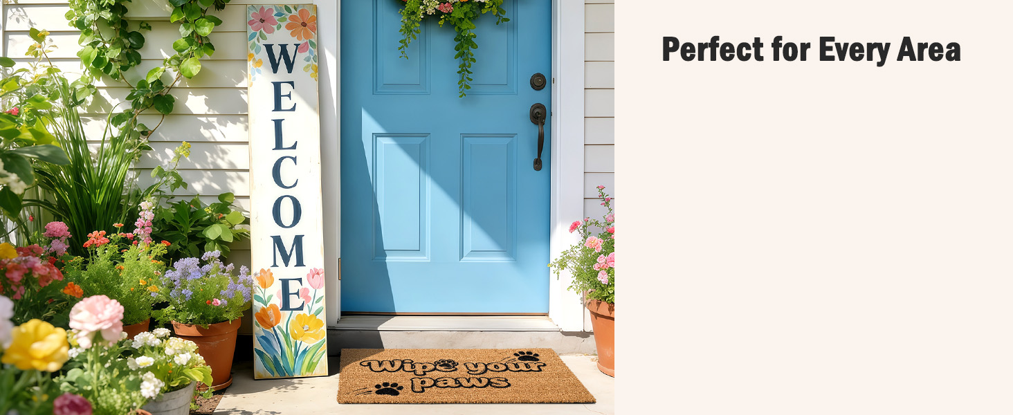 funny muddy coir welcome door mat natural fiber eco-friendly outdoor indoor outside doormat
