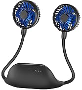 SLENPET 10000mAh Portable Neck Fan, 6 Speeds, Last 48hrs, 360° Rotation, Battery Operated Wearabl...