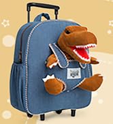 Naturally kids toddler suitcase for boys with dinosaur stuffed animal