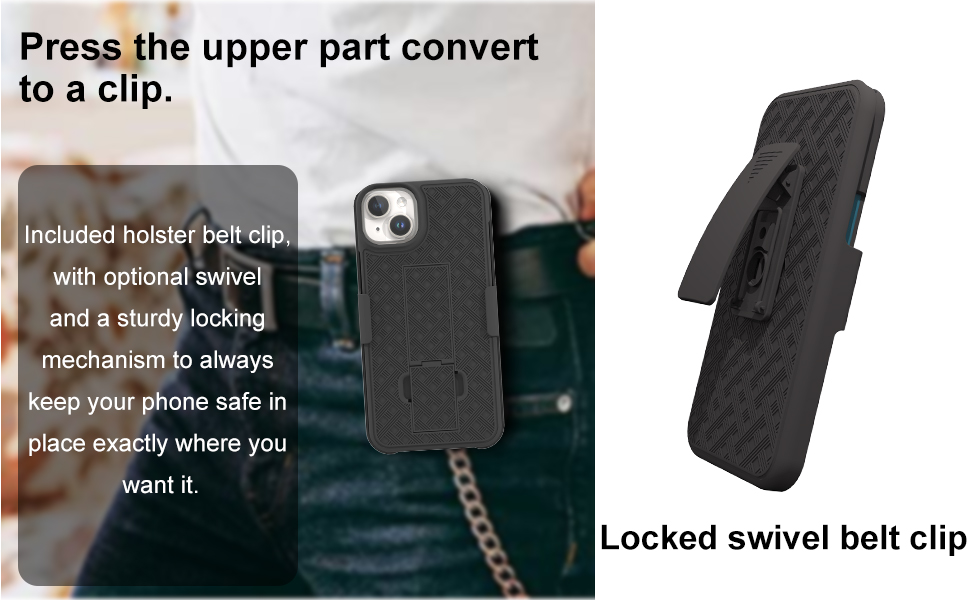 Ailiber Compatible for iPhone 14 Case, iPhone 13 Phone Case Holster with Screen Protector