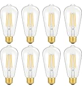 LED Light Bulbs 8W Edison Bulbs 100 Watt Equivalent, Vintage ST64 LED Light Bulbs 1400LM, E26 Med...