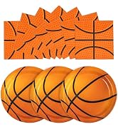 Xjoviative 40PCS Basketball Paper Plates and Napkins Party Supplies, Disposable Basketball Party ...