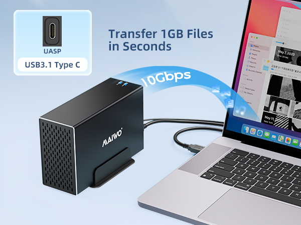 3.5‘’ SATA Docking Station External Hard Drive Enclosure USB3.1 GEN2 Up to 10Gbps 36TB Capacity