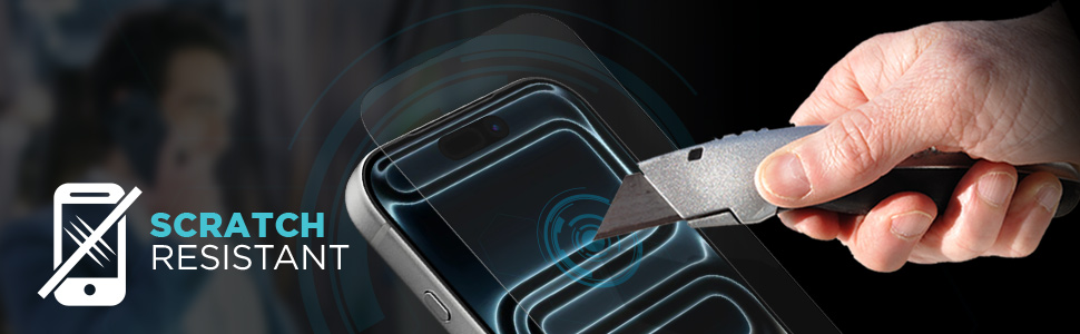 9H hardness ballistic glass screen protector for iPhone 17 Pro Max resists knife-level scratches