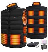 Upgraded Heated Vest for Men with 10000mAh Battery Pack, 9 Heating Zones Heated Jacket for Outdoo...