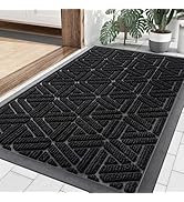 Smiry Front Door Mat Outside Entrance, Heavy Duty Natural Rubber Doormat, Trap Dirt and Moisture ...