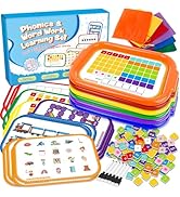 Phonics Magnetic Letter Tiles,6 Set Magnetic Letter Trays Word Work Study in Groups,Phonics Manip...