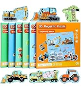 Magnetic Puzzles for Kids Ages 1-3, Travel Toddler Puzzles Ages 2-4 Year, Excavator Refrigerator ...