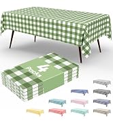 misaya 4 Packs Buffalo Disposable Table Cloth, 54 x 108 Inch Waterproof Plastic Tablecloth, Recta...