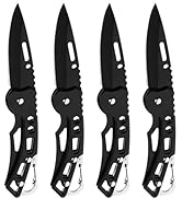 WWZJ 4 Pack Self-Defense Folding Knife With Key Ring Easy To Everyday Carry, Outdoor Survival Sta...