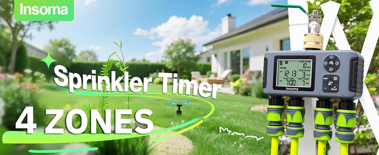 4 zones water timer