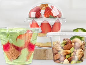 5 fruit cups with lid
