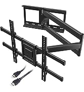BONTEC TV Wall Mount with Extra Long Articulated Arm for 32-75 inch up to 132lbs, Tilt Swivel Lev...